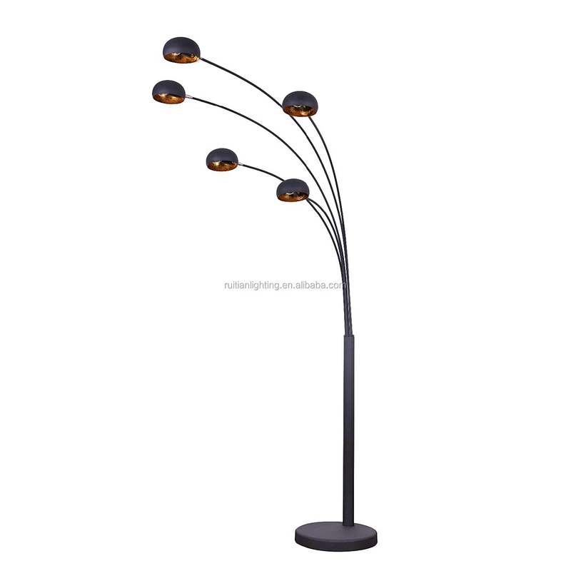 Spider Arc 5 Arm sofa Floor Lamp Standing Lighting With Black Gold Silver White