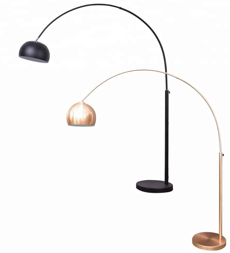 Vintage Industrial Antique Copper Arc Fishing Floor Lamp painting rose gold stand light