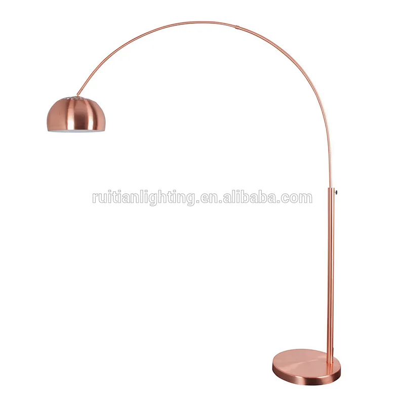 modern fashion floor lamp arc fishing rose gold copper floor standing light