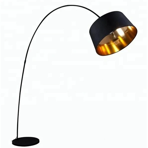black fabric big fishing lobby floor lamp stand light furniture for home decoration