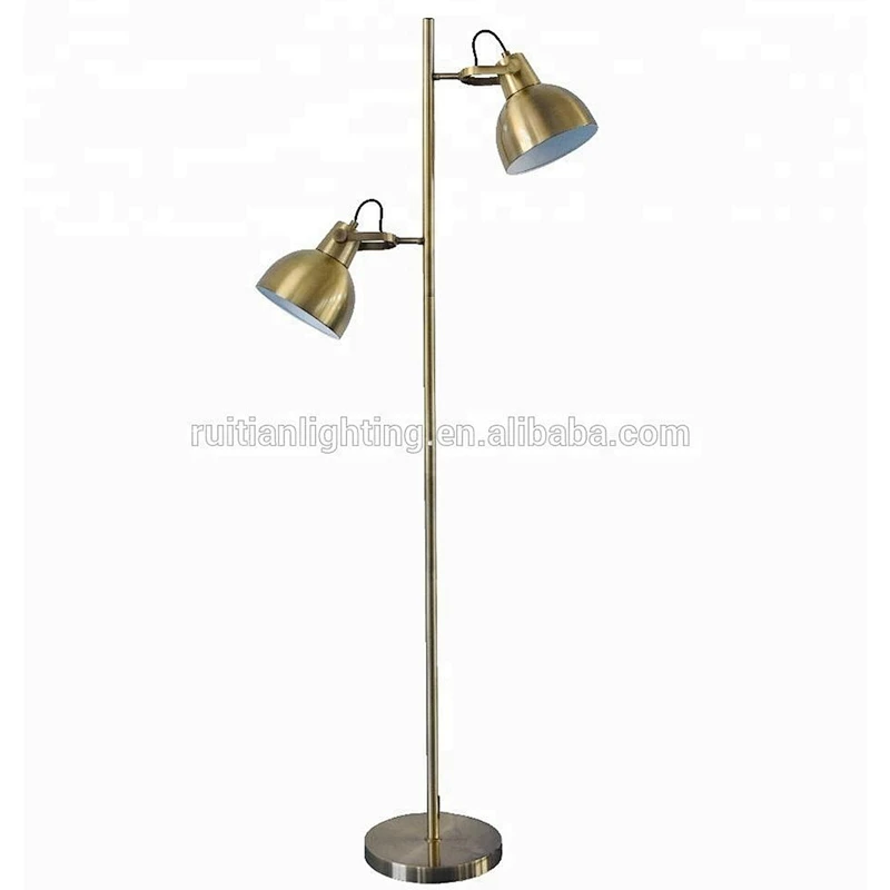 Wholesale price double arcs metal marble standing floor lamp for home hotel office decoration