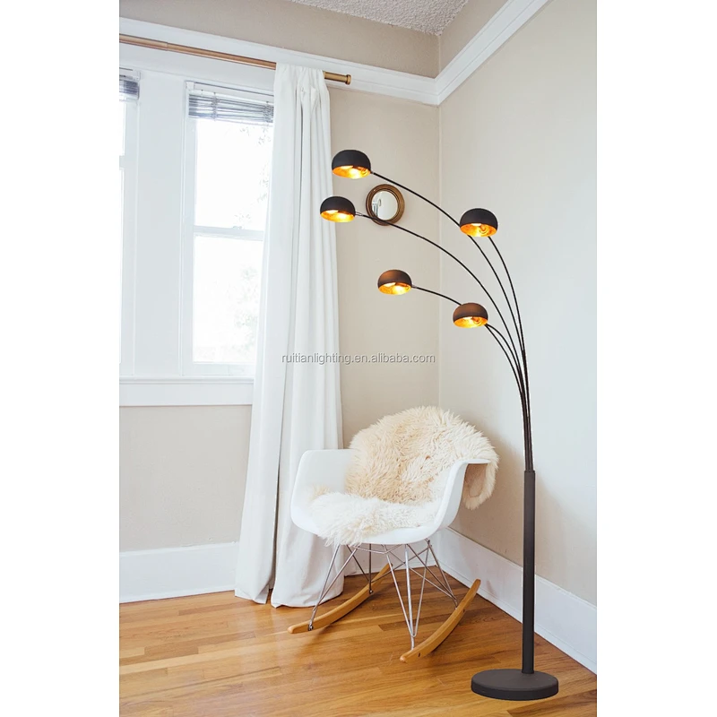 Spider Arc 5 Arm sofa Floor Lamp Standing Lighting With Black Gold Silver White
