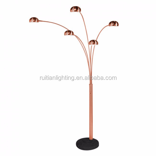 corner lamp decor stand floor lamp with 5 heads for home hotel project