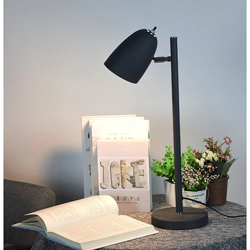 Modern home office decoration white and black painting iron desk lamp table light