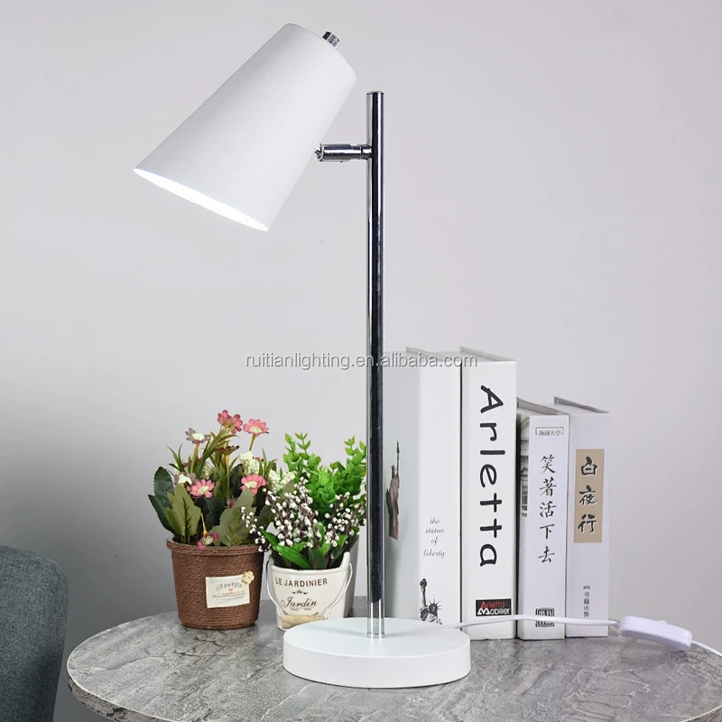 Modern home office decoration white and black painting iron desk lamp table light