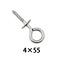 Eye hook screw with flat washer