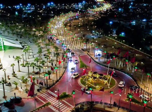 Morocco Urban Street Night View