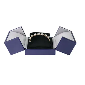 Button-down Double Open Jewelry Box