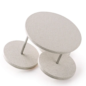 Three layer round linen jewelry display rack