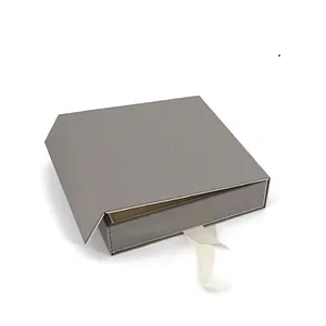 Ribbon Bow jewelry box in grey color