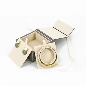 Ribbon Bow jewelry box in grey color