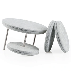Three round ice flowered velvet jewelry display rack