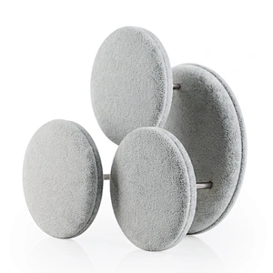 Three round ice flowered velvet jewelry display rack