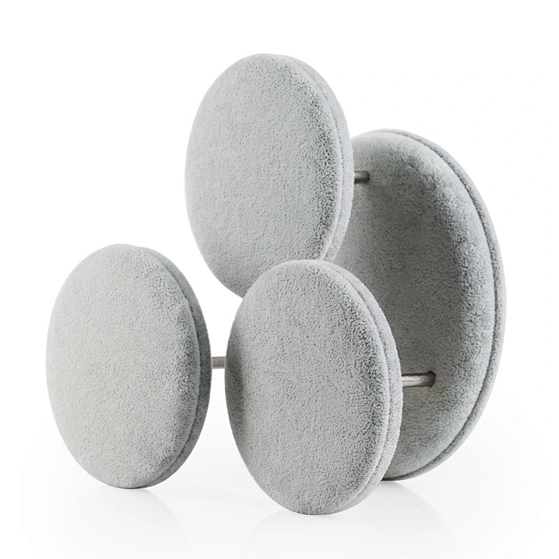 Three round ice flowered velvet jewelry display rack