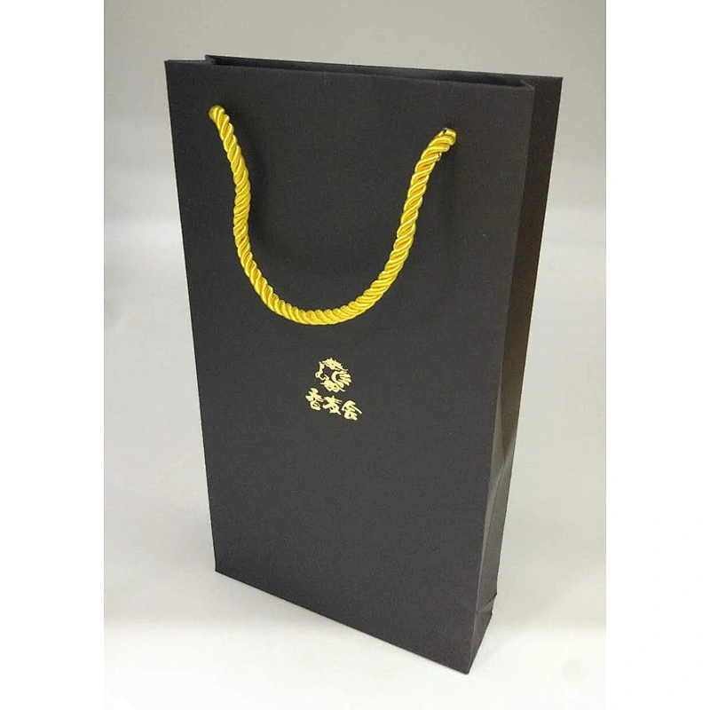 166 AB7018 Black card paper bag rope handle