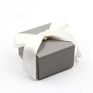 Ribbon Bow jewelry box in grey color