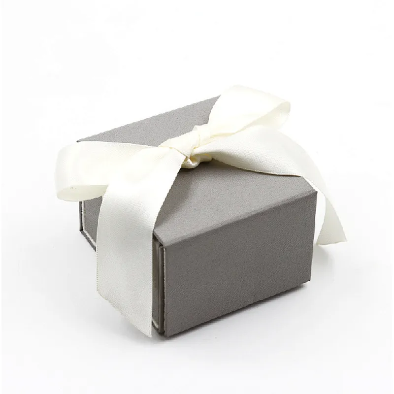 Ribbon Bow jewelry box in grey color