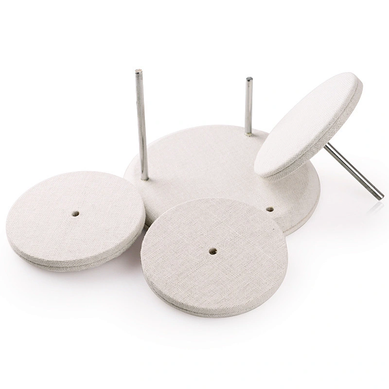 Three layer round linen jewelry display rack