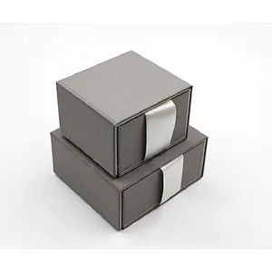 Ribbon Bow jewelry box in grey color