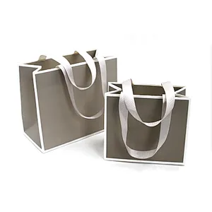 Two-color paper classic ribbon tote bag