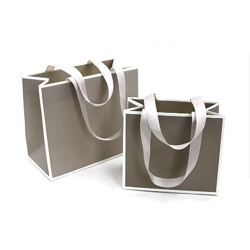 Two-color paper classic ribbon tote bag
