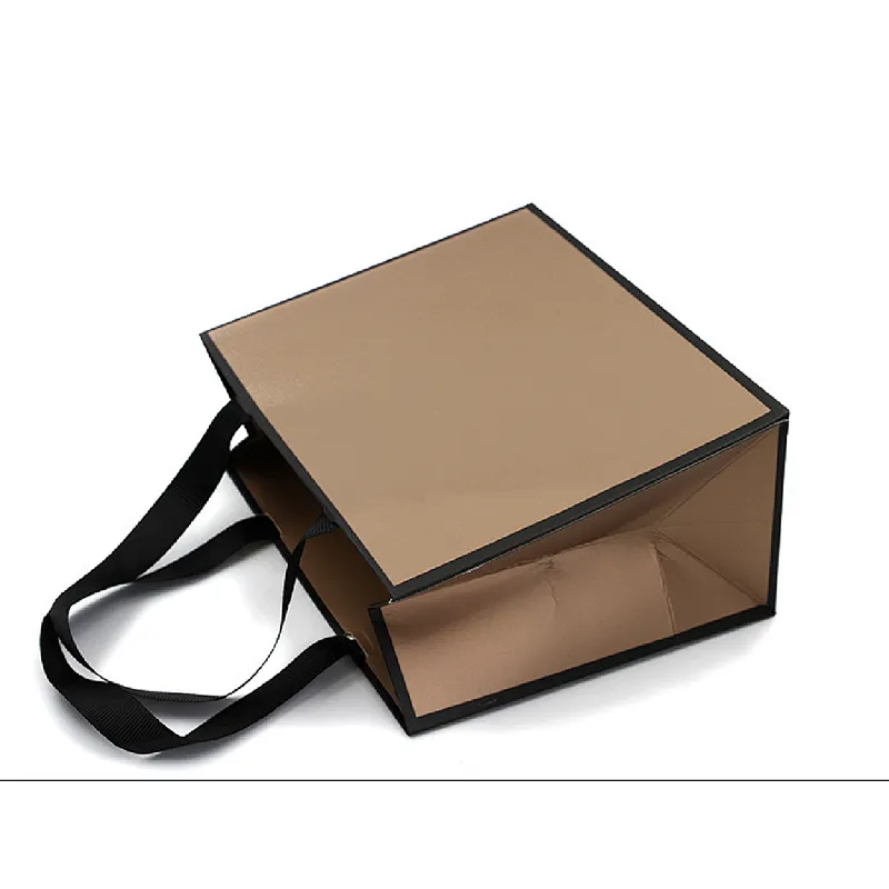 Two-color paper classic ribbon tote bag