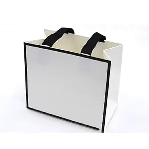 Two-color paper classic ribbon tote bag