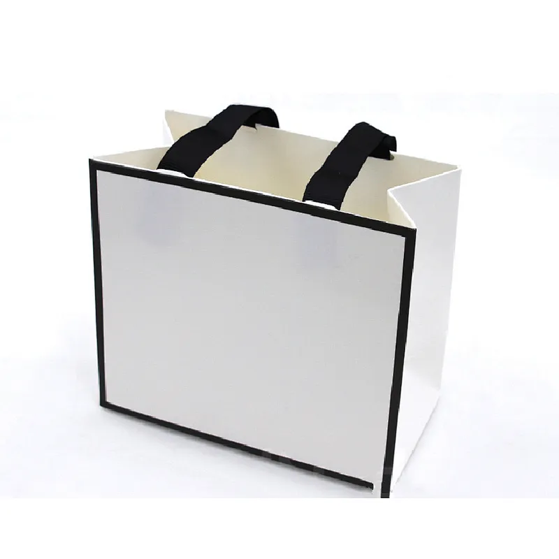 Two-color paper classic ribbon tote bag