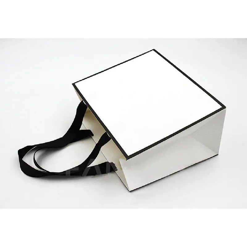 Two-color paper classic ribbon tote bag