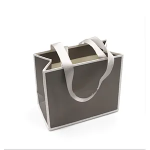 Two-color paper classic ribbon tote bag