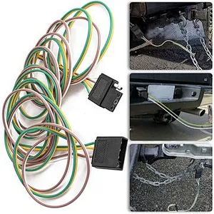 High Quality Pure 18 Gauge 4 Way Flat Wiring Connector 4 Pin Trailer Light Wire Harness