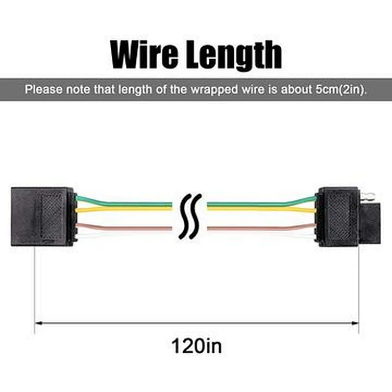 High Quality Pure 18 Gauge 4 Way Flat Wiring Connector 4 Pin Trailer Light Wire Harness