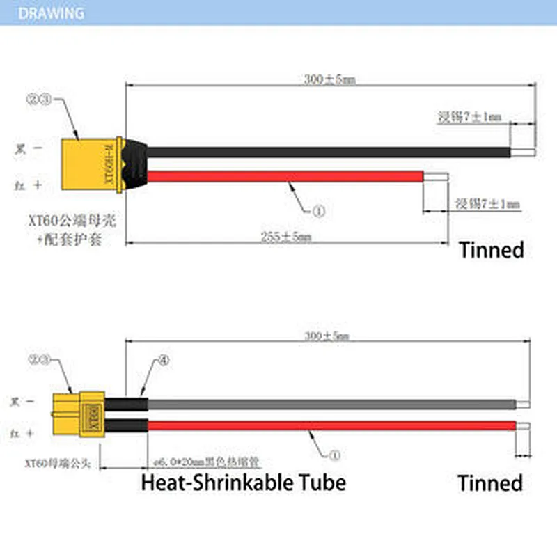 High Quality XT30 XT60 High Temperature Resistance Connector for Auto Wire Harness