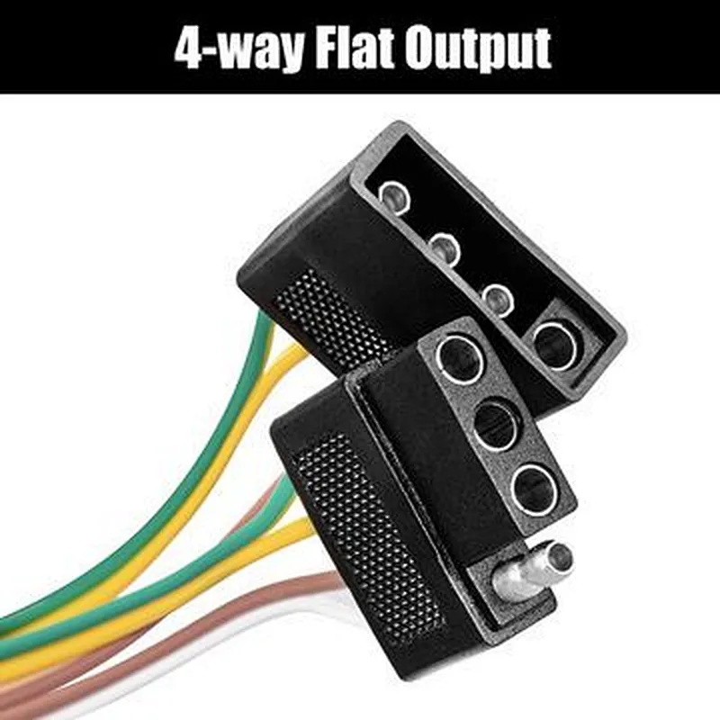 High Quality Pure 18 Gauge 4 Way Flat Wiring Connector 4 Pin Trailer Light Wire Harness