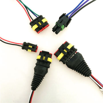 Customized car wiring Tyco amp connector 174259-2 auto waterproof connector wire harness