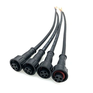 LED lamp waterproof cable assemblies connecting wire male and female M12 four core plug