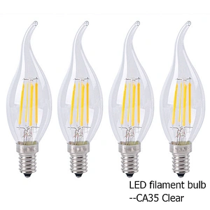 Lámparas de araña de vela suave Vintage eléctricas de vidrio, filamento Led de techo/bombilla de filamento Led