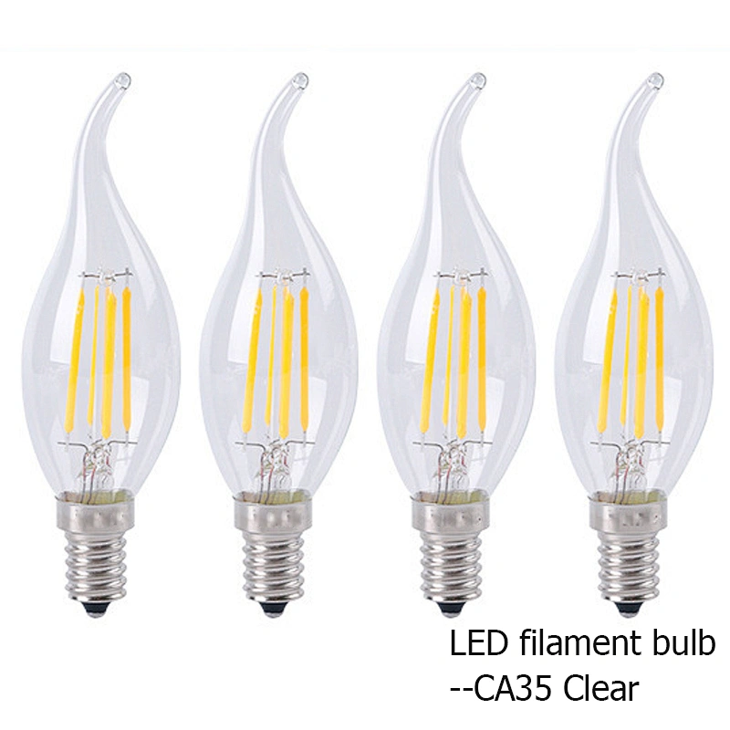 Lámparas de araña de vela suave Vintage eléctricas de vidrio, filamento Led de techo/bombilla de filamento Led