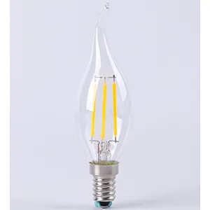 Lámparas de araña de vela suave Vintage eléctricas de vidrio, filamento Led de techo/bombilla de filamento Led