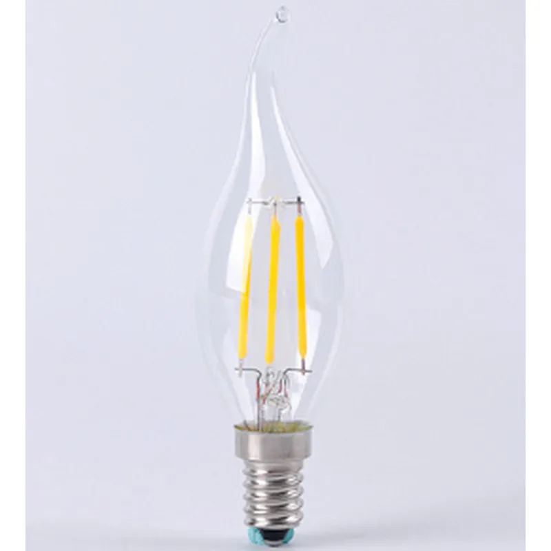 Lámparas de araña de vela suave Vintage eléctricas de vidrio, filamento Led de techo/bombilla de filamento Led
