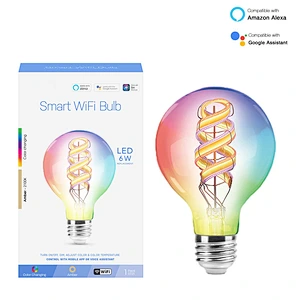 Bombilla de filamento de luz de voz inteligente de color RGB de nueva fabricación 2022