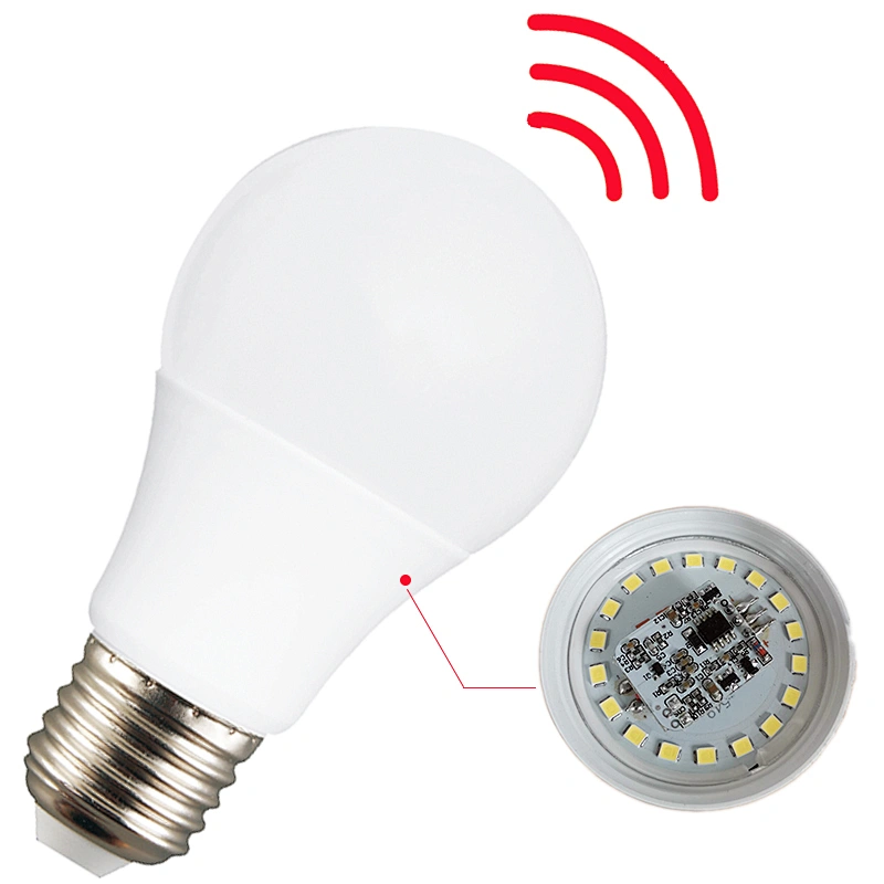 5W/7W/9W Sensor de microondas Radar Detector de movimiento Lámpara de inducción LED Bombilla inteligente