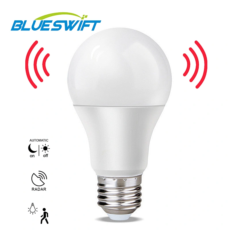 5W/7W/9W Sensor de microondas Radar Detector de movimiento Lámpara de inducción LED Bombilla inteligente