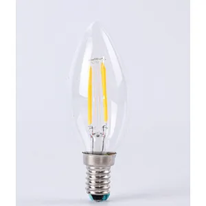 Lámparas de araña de vela suave Vintage eléctricas de vidrio, filamento Led de techo/bombilla de filamento Led