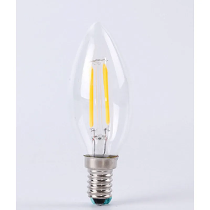 Lámparas de araña de vela suave Vintage eléctricas de vidrio, filamento Led de techo/bombilla de filamento Led