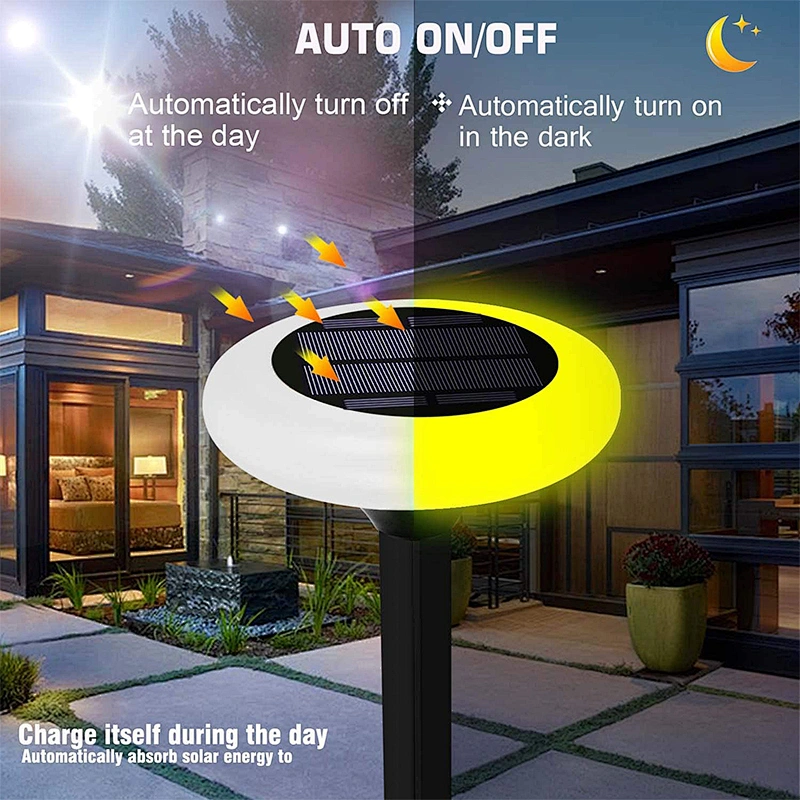 Nuevo panel solar de lampara mejorado de 3W, luces led para exterior de césped y jardín, lámpara de bolardo solar led, luz impermeable para césped
