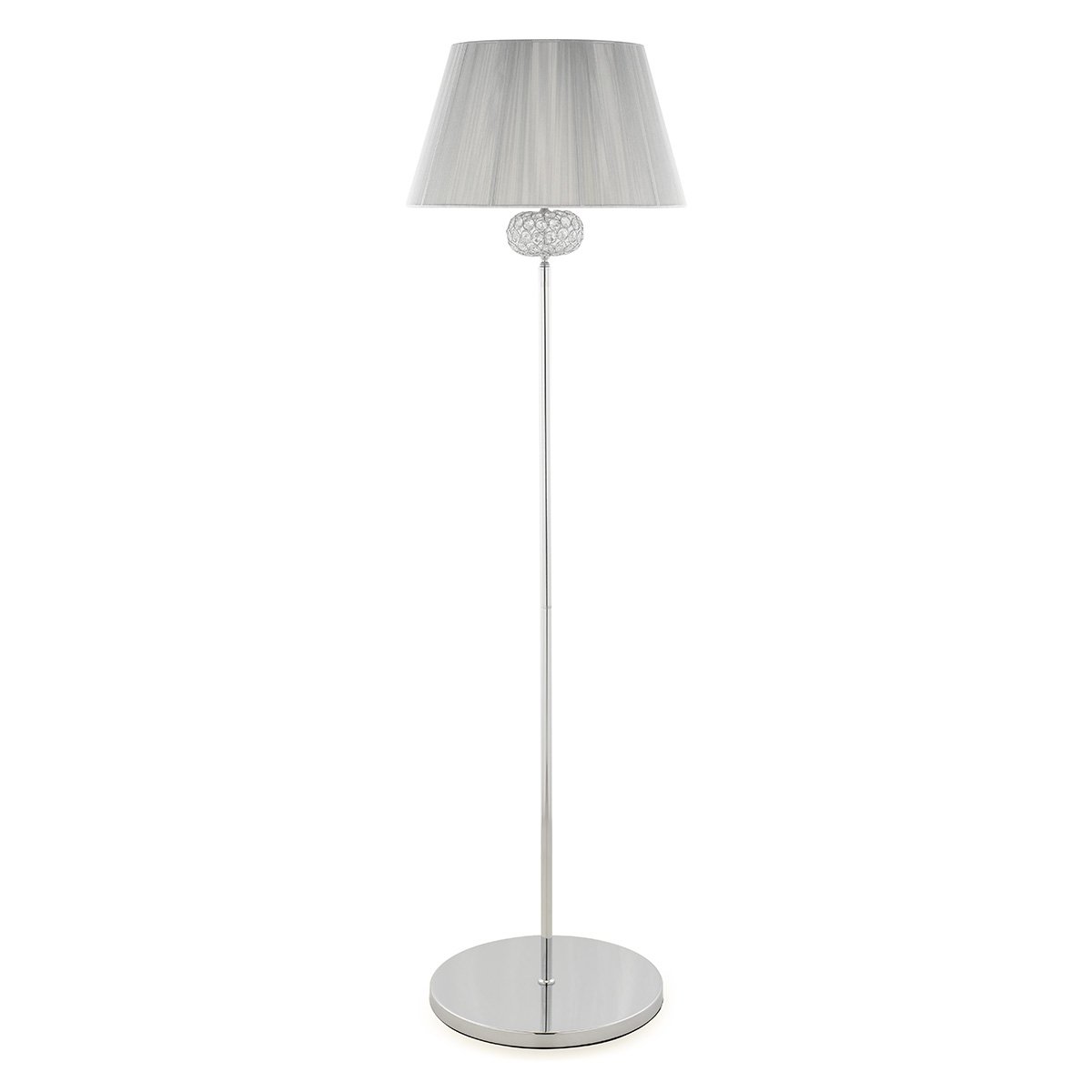 Nordic classical simple chrome E27 floor lamp with silver fabric home hotel villa decoration floor lamp