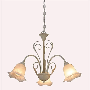 European classical hot sale chandelier indoor E14 pendant light with flower glass light shade
