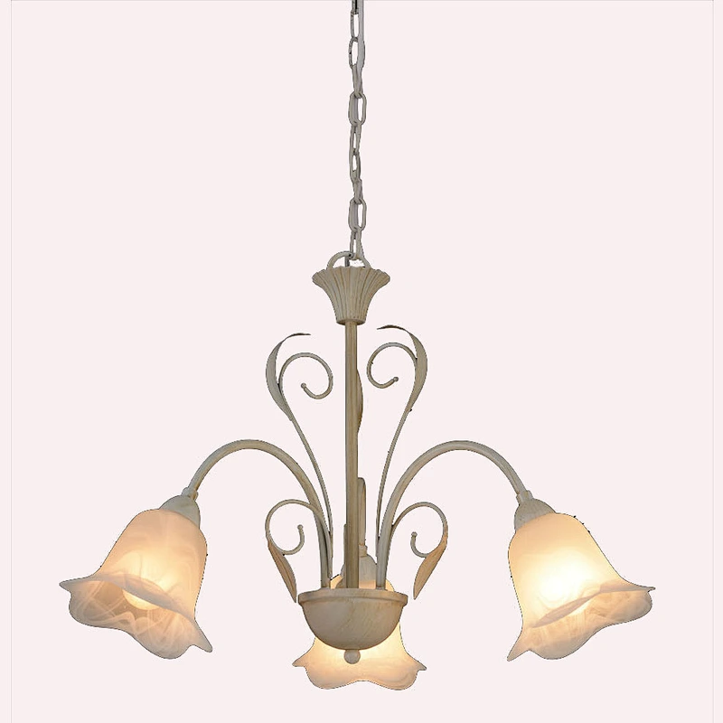 European classical hot sale chandelier indoor E14 pendant light with flower glass light shade