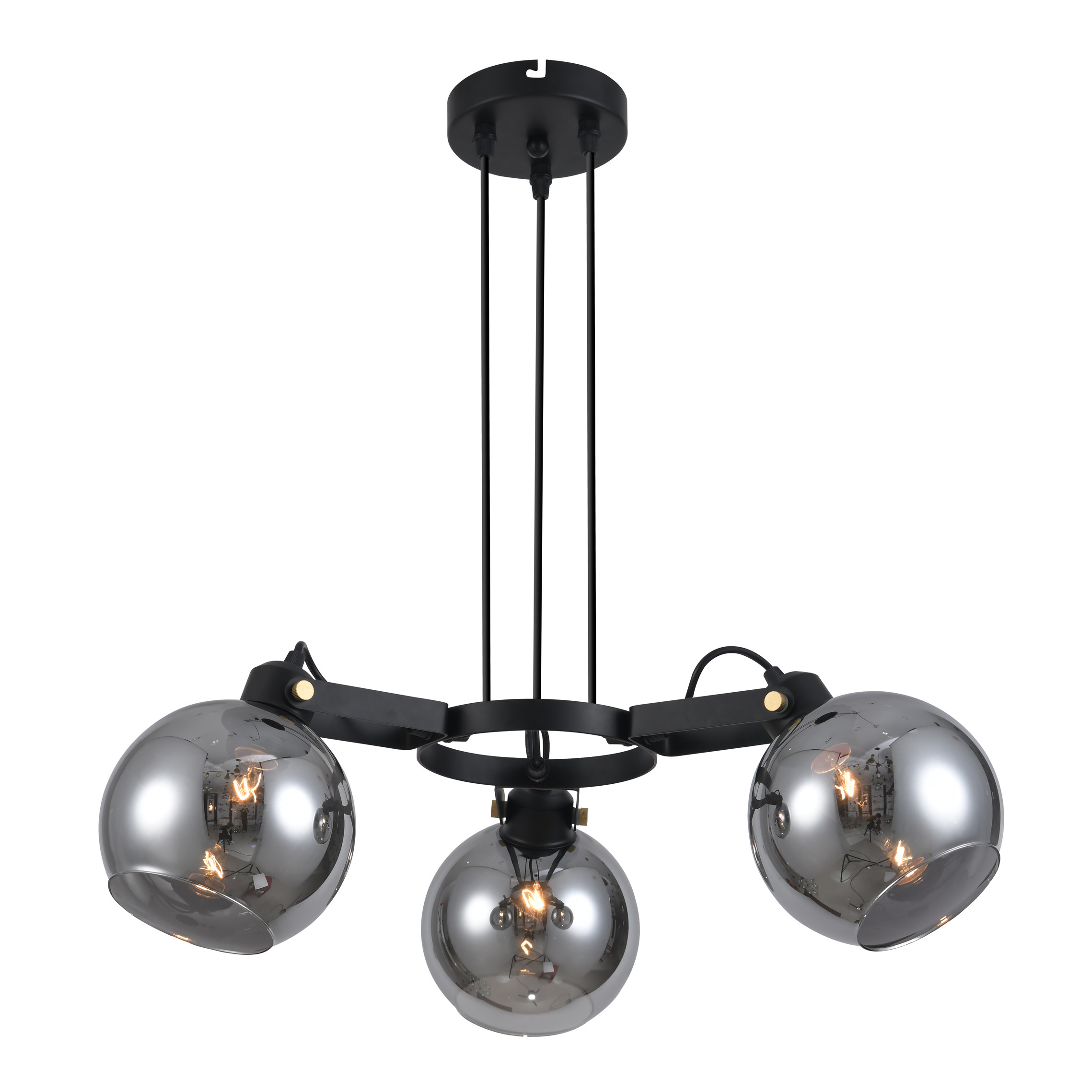European modern E27 chandelier pendant light with smoke glass restaurant bar home hotel decoration chandelier